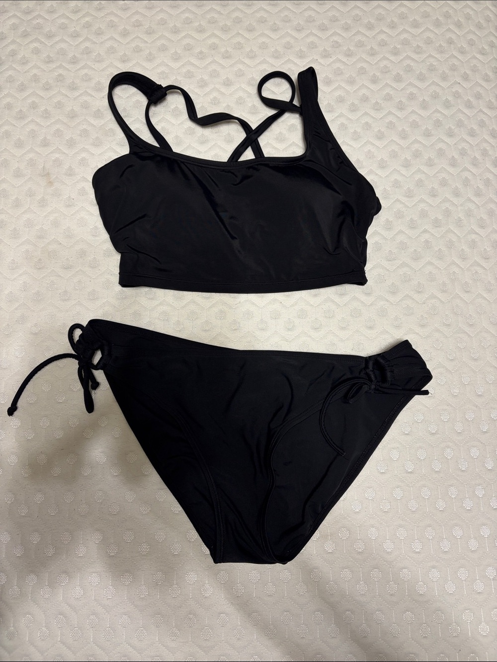 Avia/Malibu Black Sporty Strappy Two-Piece Bikini